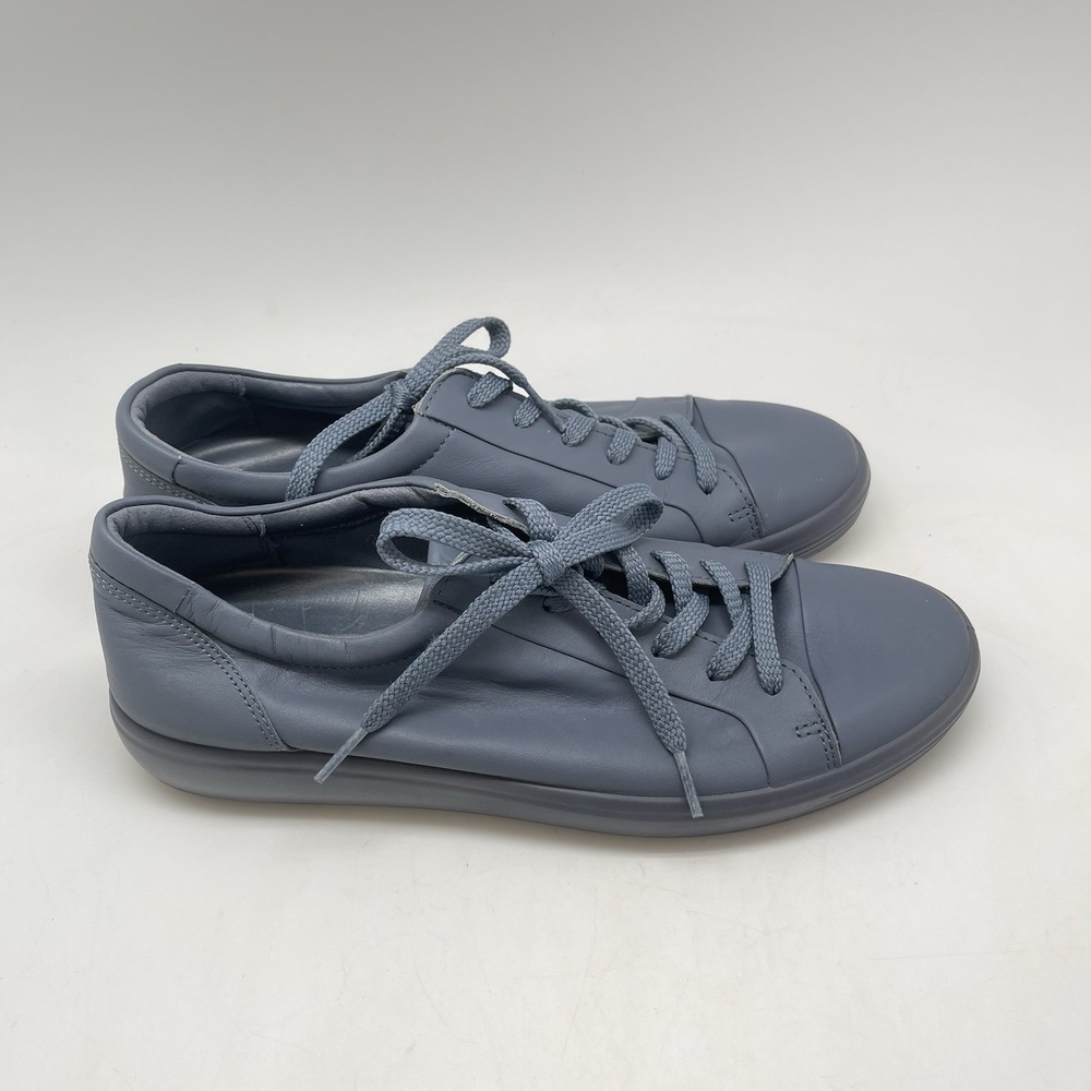 Ecco Soft 7 Mono 2.0 Sneakers Womens 10 Blue Leather Lace Up Casual Comfort Shoe